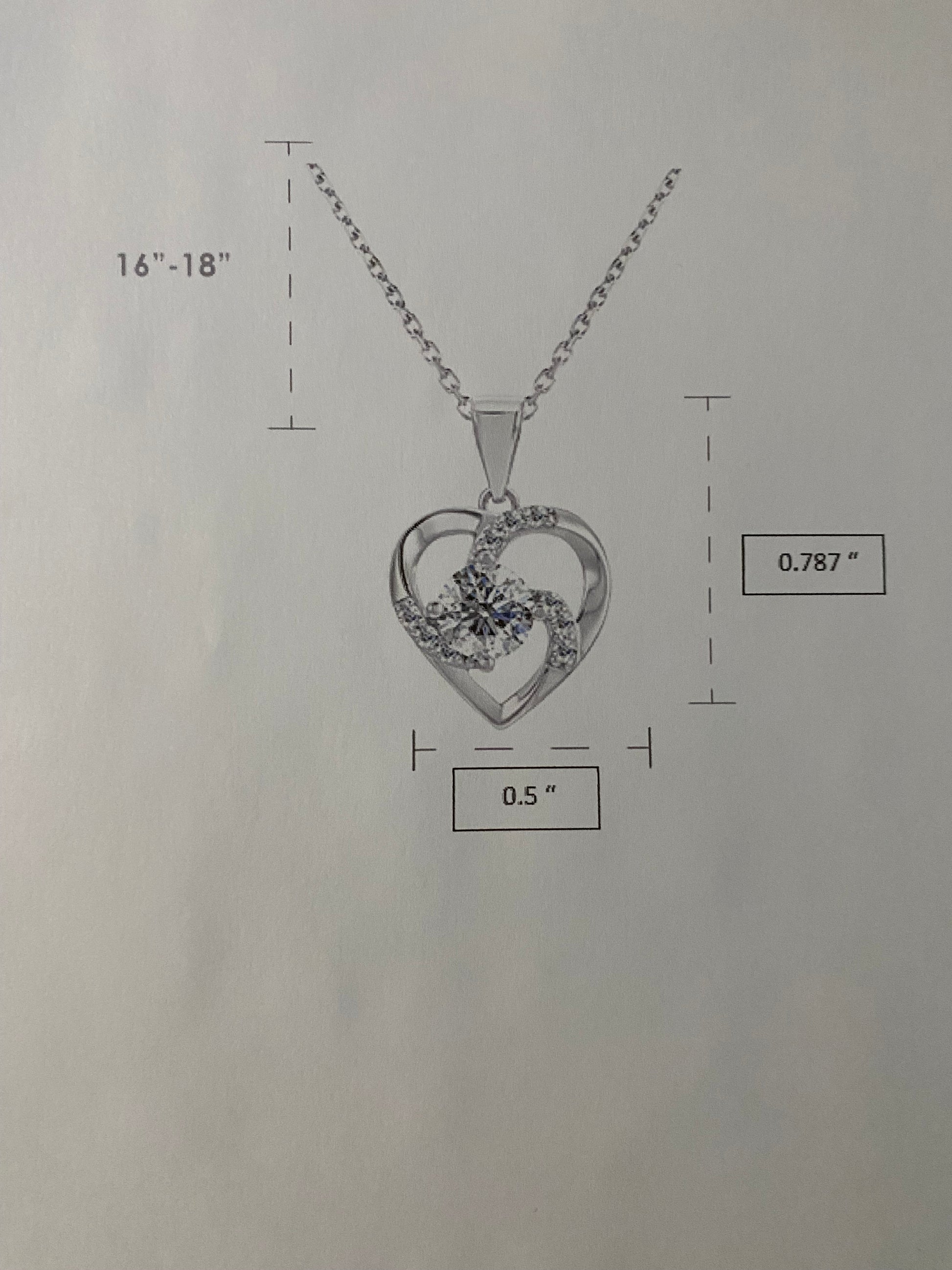 Moissanite Diamond Heart Pendant Necklace 925 Sterling Silver