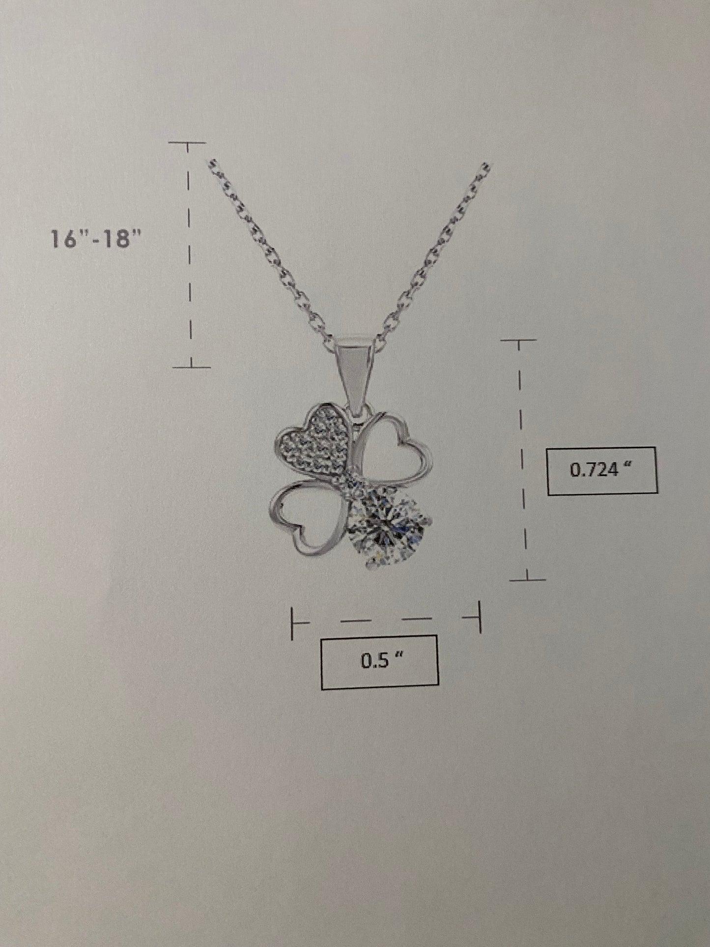 Moissanite Diamond 3 Heart Pendant Necklace 925 Sterling Silver