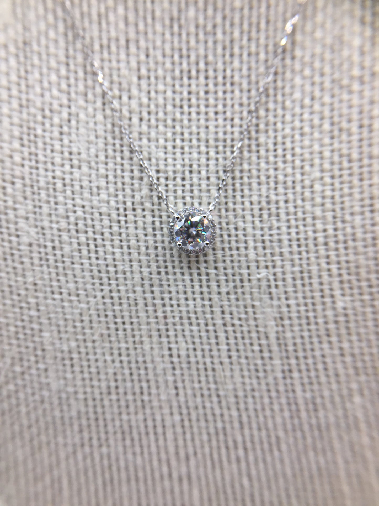 Moissanite Diamond 1 Carat Gem Pendant Necklace 925 Sterling Silver