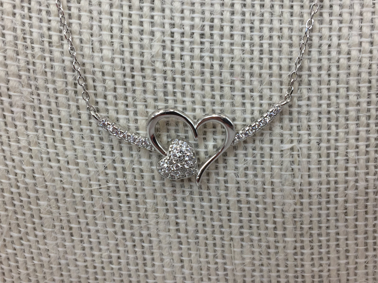 Double Heart Necklace 925 Sterling Silver