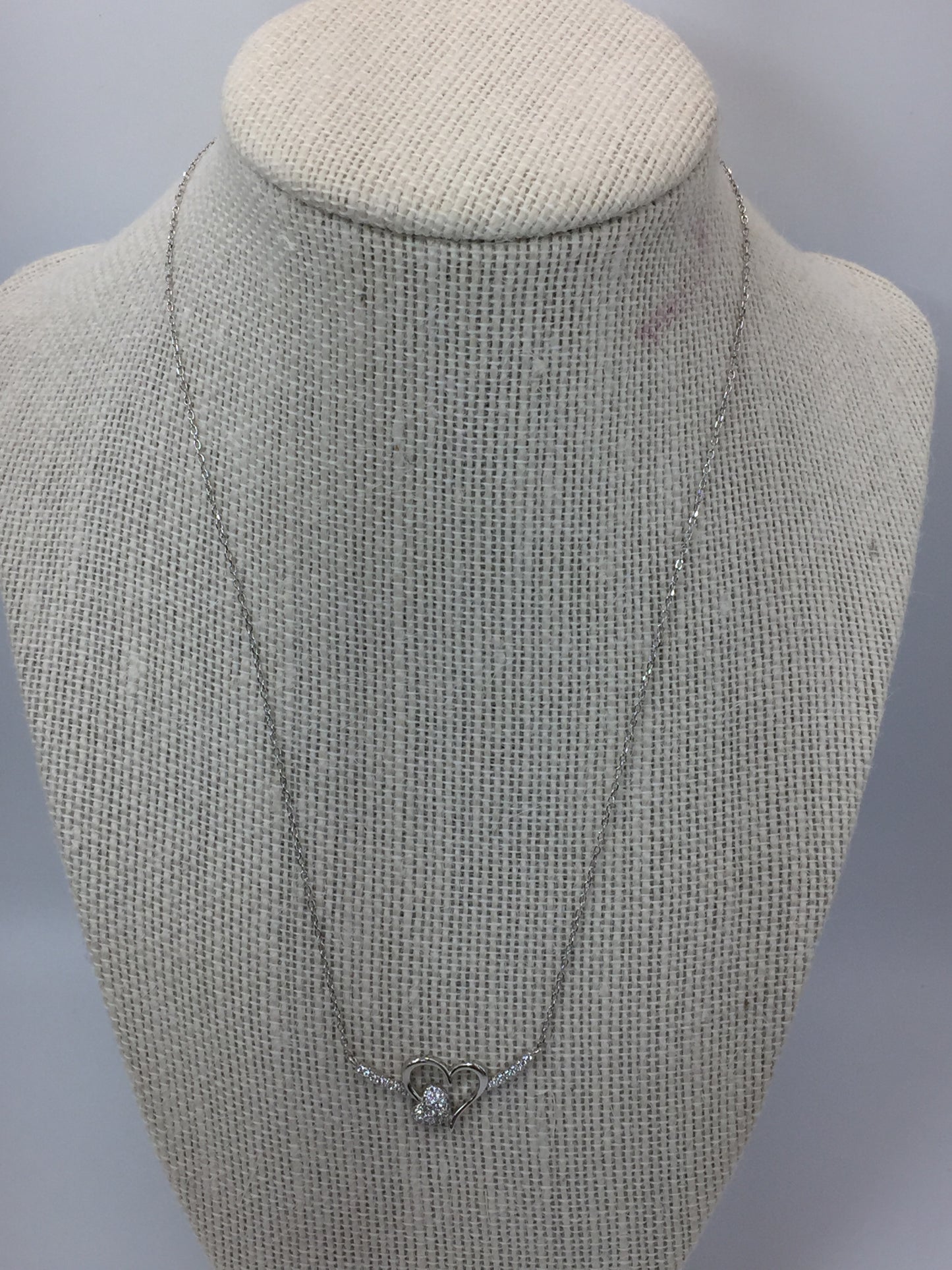 Double Heart Necklace 925 Sterling Silver