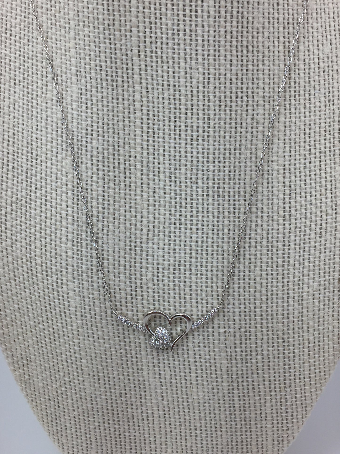 Double Heart Necklace 925 Sterling Silver