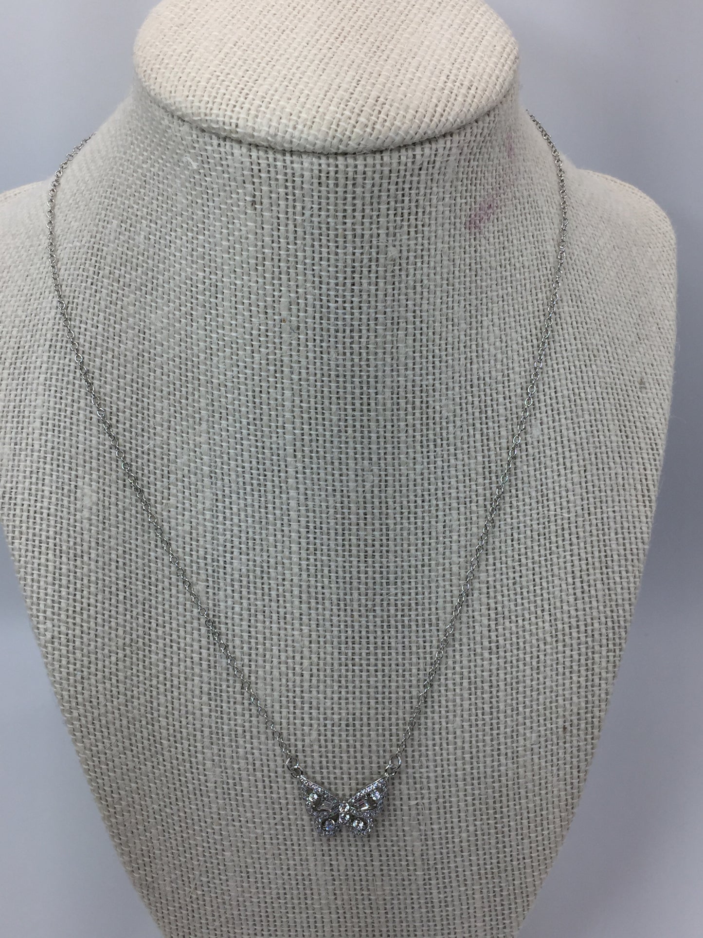 Natures Beautiful Rhinestone Butterfly Necklace