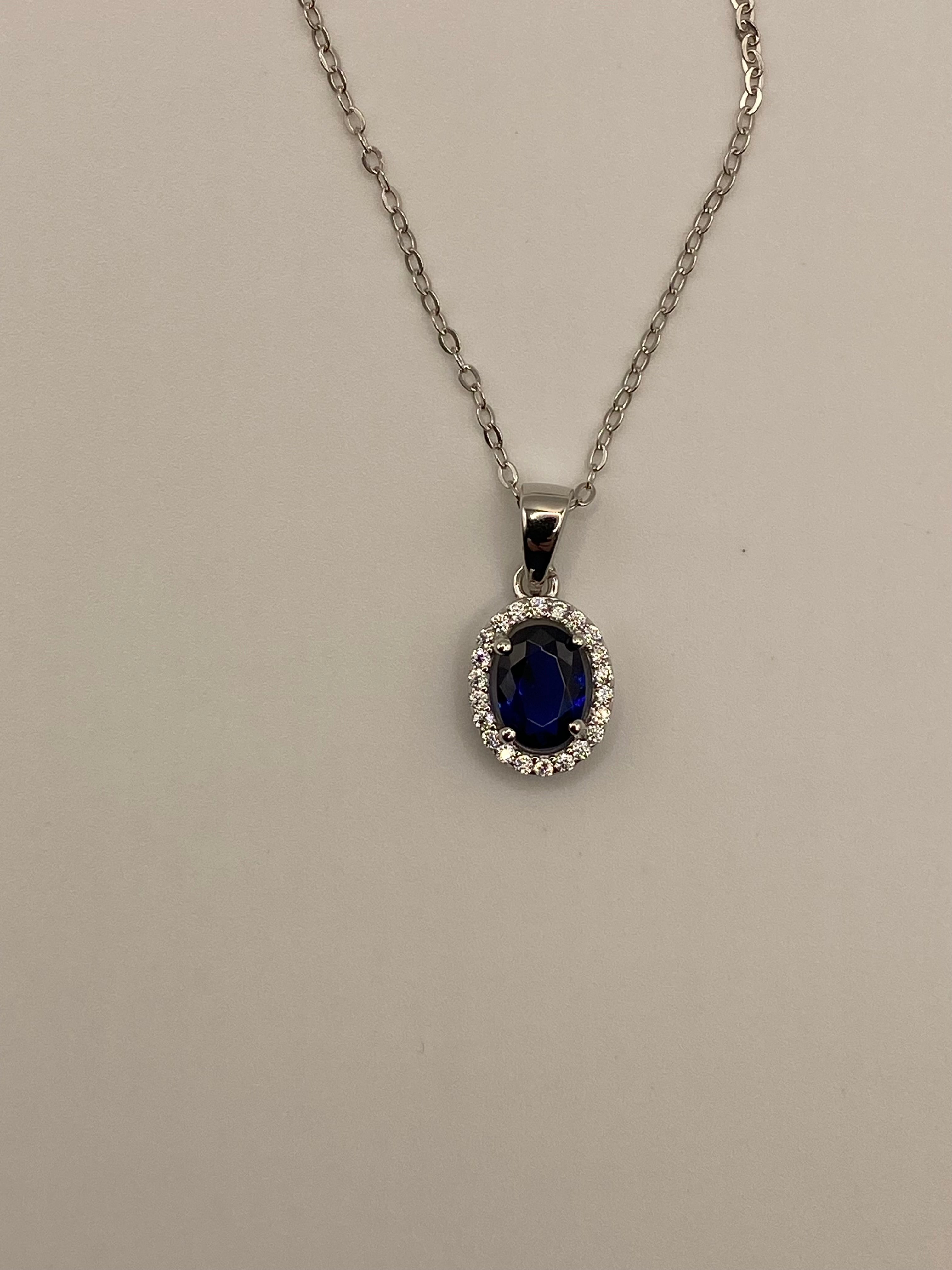 Navy and silver on sale necklace