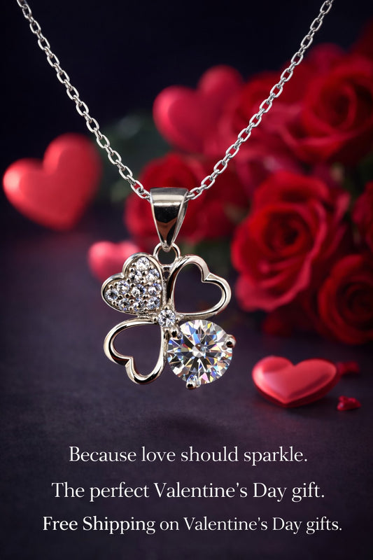 Moissanite Diamond 3 Heart Pendant Necklace 925 Sterling Silver