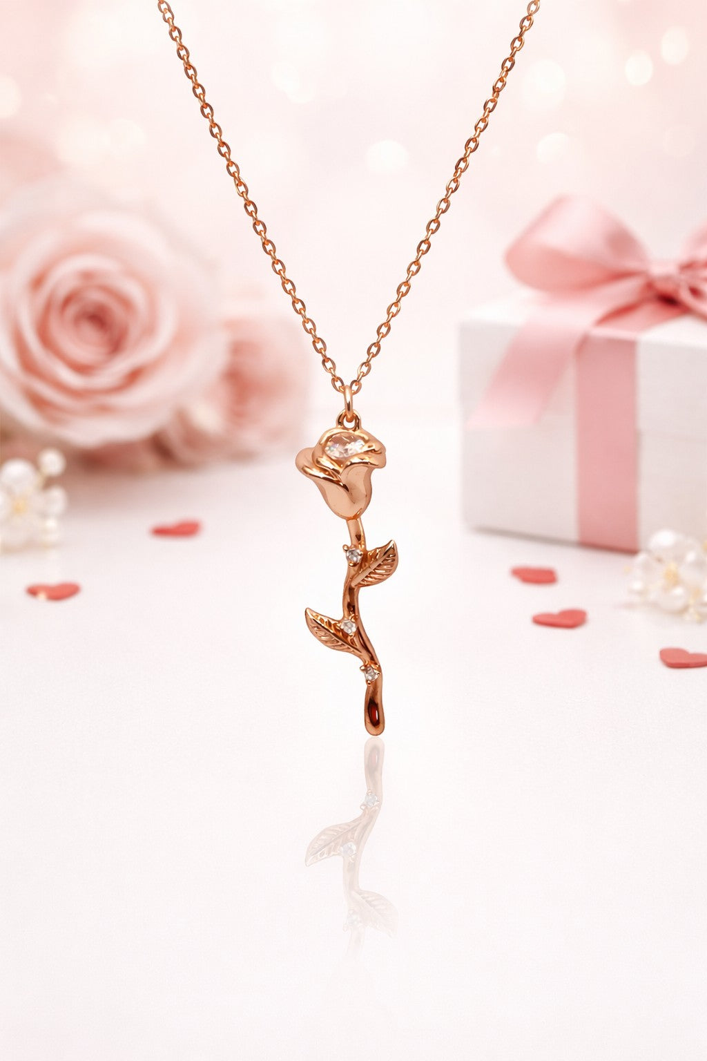 Natures Beautiful Rose Flower Necklace