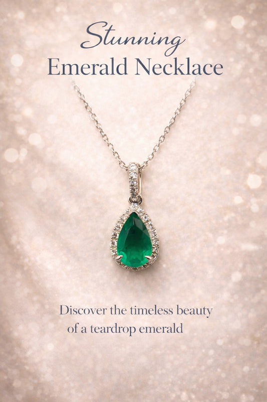 Emerald Gemstone Necklace 925 Sterling Silver