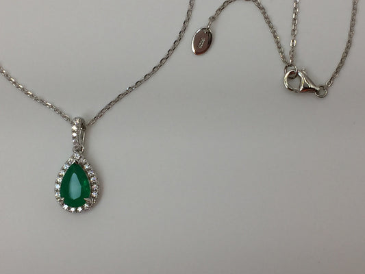 Emerald Gemstone Necklace 925 Sterling Silver